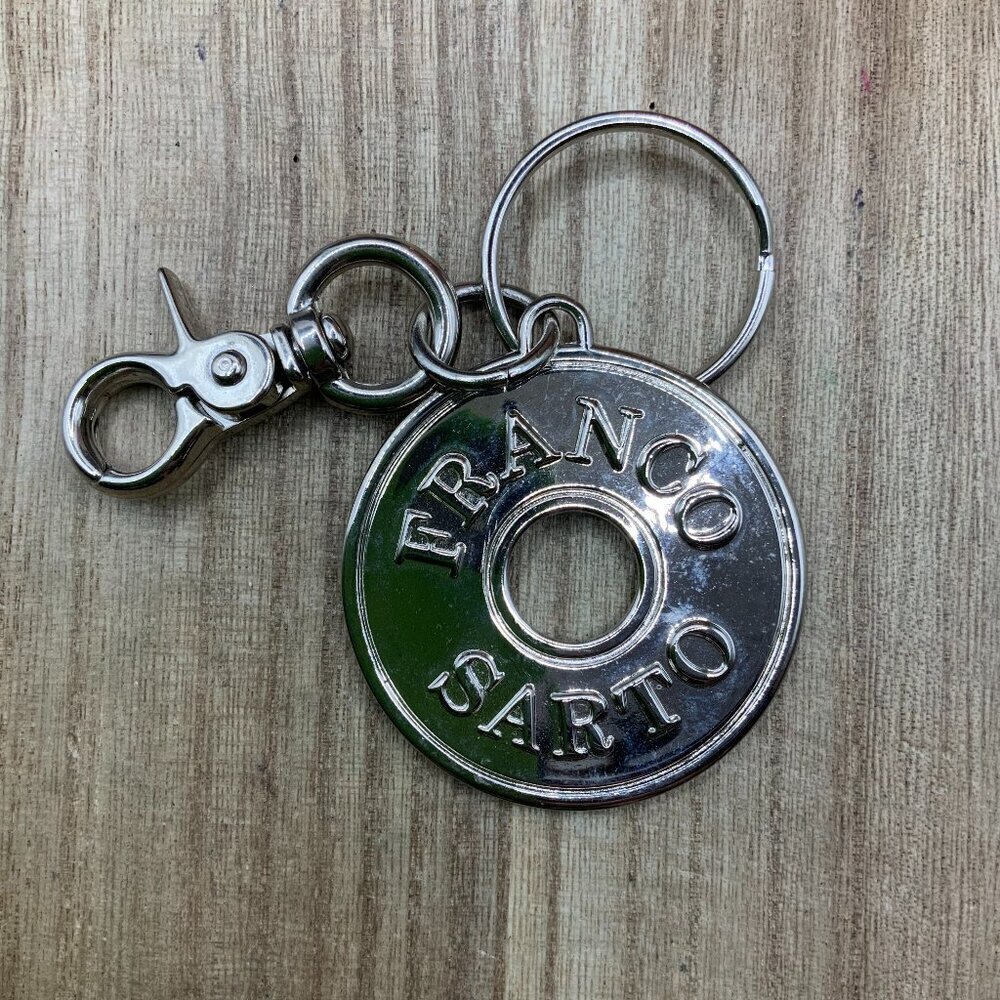 Franco Sarto Silver Tone Circle Purse Clip Key Chain